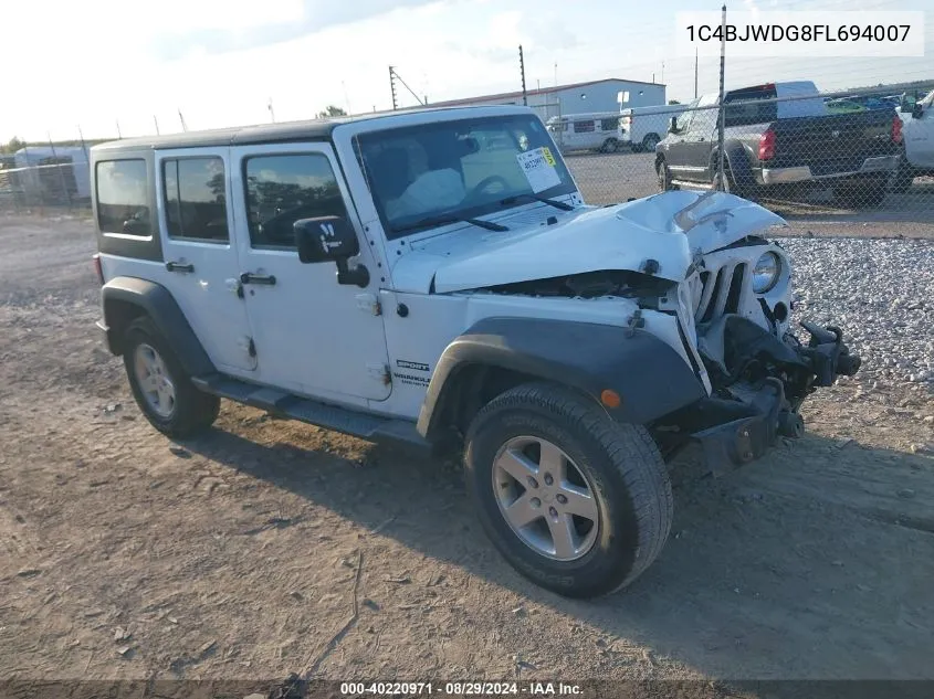 2015 Jeep Wrangler Unlimited Sport VIN: 1C4BJWDG8FL694007 Lot: 40220971