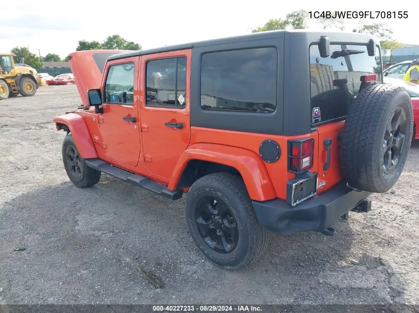 2015 Jeep Wrangler Unlimited Sahara VIN: 1C4BJWEG9FL708155 Lot: 40227233