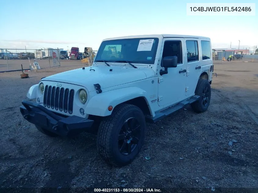 1C4BJWEG1FL542486 2015 Jeep Wrangler Unlimited Sahara