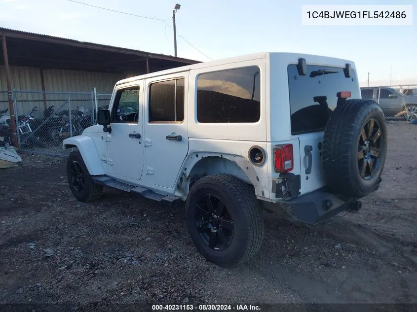 2015 Jeep Wrangler Unlimited Sahara VIN: 1C4BJWEG1FL542486 Lot: 40231153