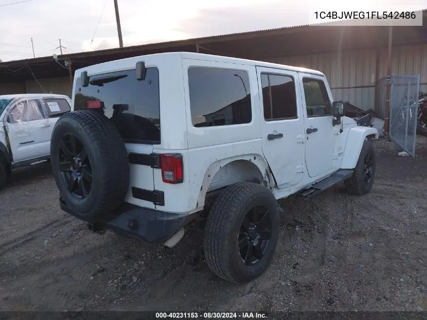 2015 Jeep Wrangler Unlimited Sahara VIN: 1C4BJWEG1FL542486 Lot: 40231153