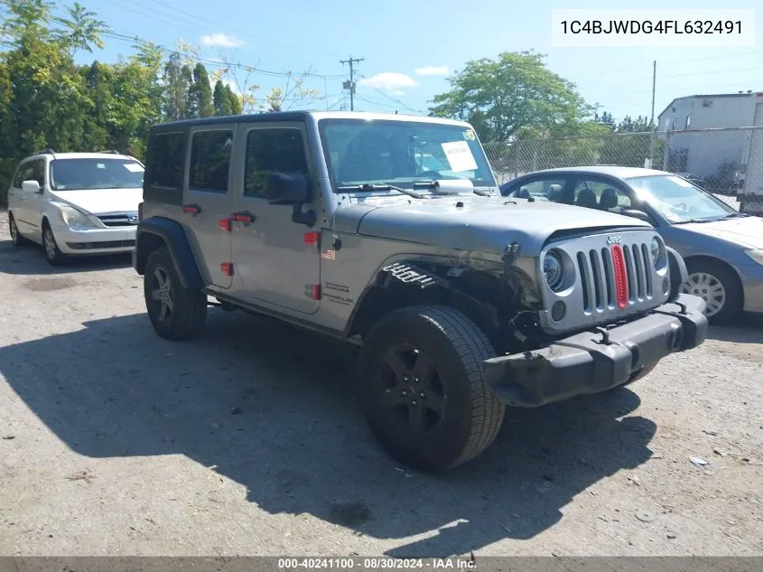 2015 Jeep Wrangler Unlimited Sport VIN: 1C4BJWDG4FL632491 Lot: 40241100