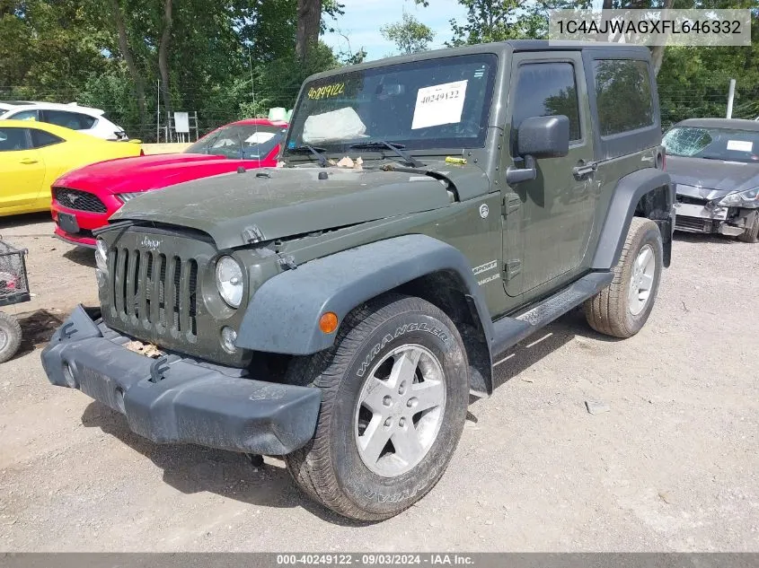 2015 Jeep Wrangler Sport VIN: 1C4AJWAGXFL646332 Lot: 40249122