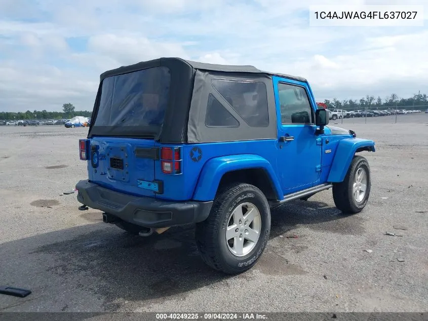 2015 Jeep Wrangler Freedom Edition VIN: 1C4AJWAG4FL637027 Lot: 40249225