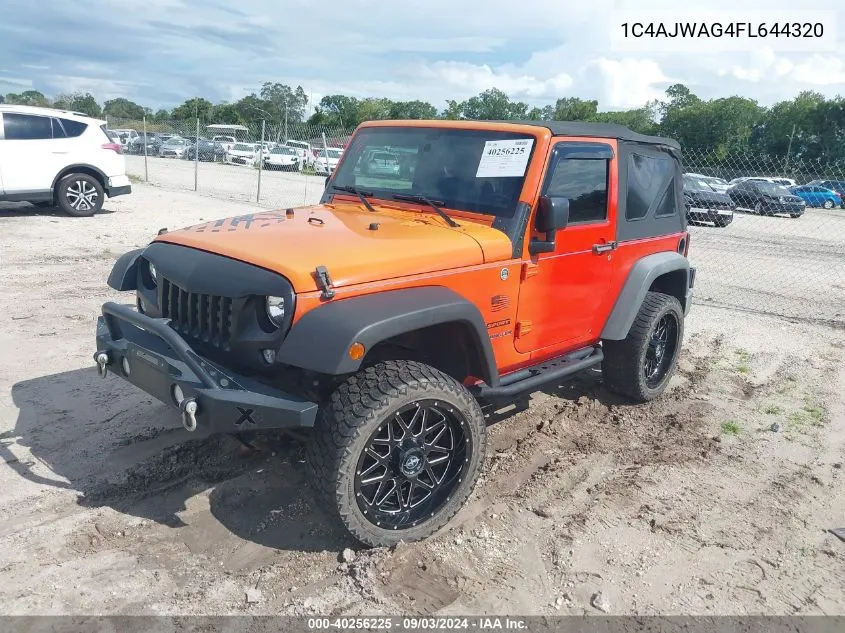 2015 Jeep Wrangler Sport VIN: 1C4AJWAG4FL644320 Lot: 40256225