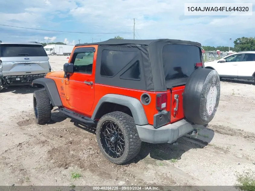 2015 Jeep Wrangler Sport VIN: 1C4AJWAG4FL644320 Lot: 40256225