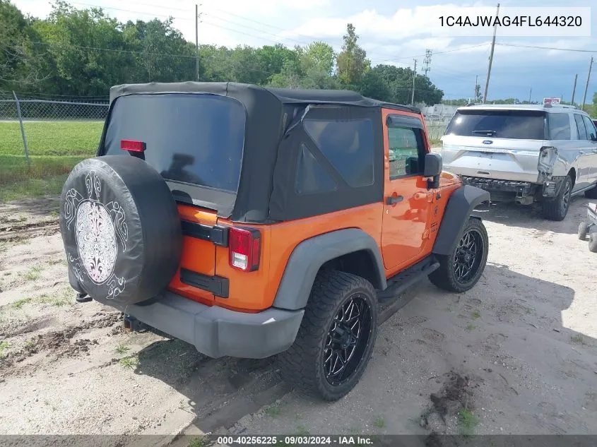 2015 Jeep Wrangler Sport VIN: 1C4AJWAG4FL644320 Lot: 40256225