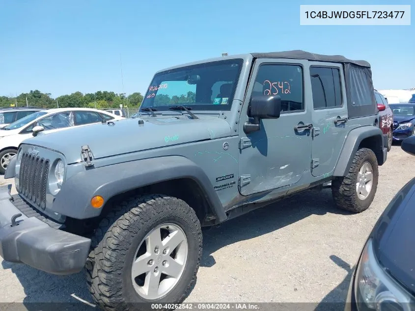 2015 Jeep Wrangler Unlimited Sport VIN: 1C4BJWDG5FL723477 Lot: 40262542