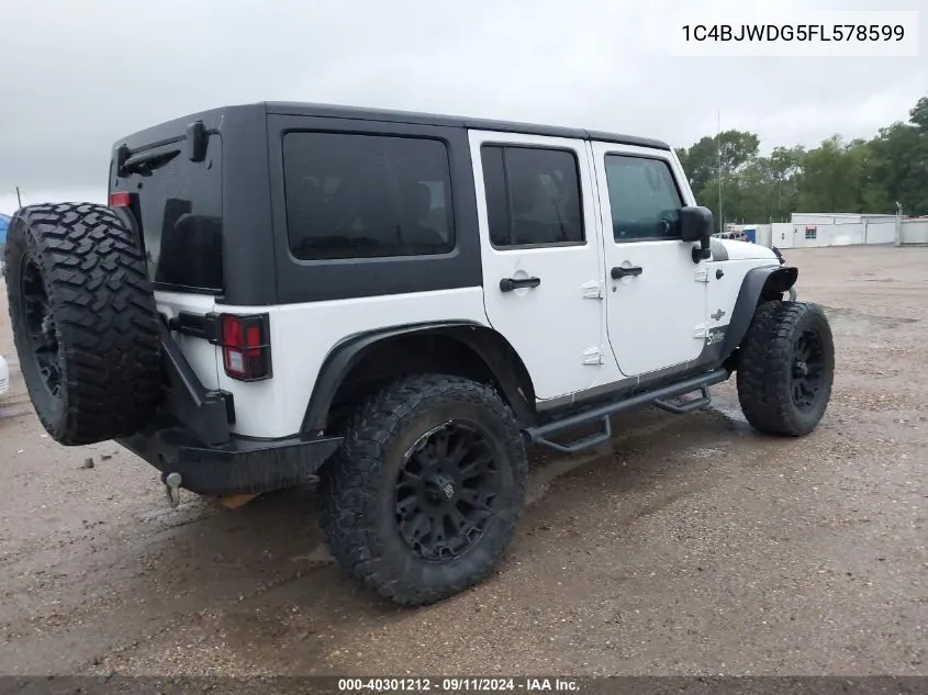 2015 Jeep Wrangler Unlimited Freedom Edition VIN: 1C4BJWDG5FL578599 Lot: 40301212