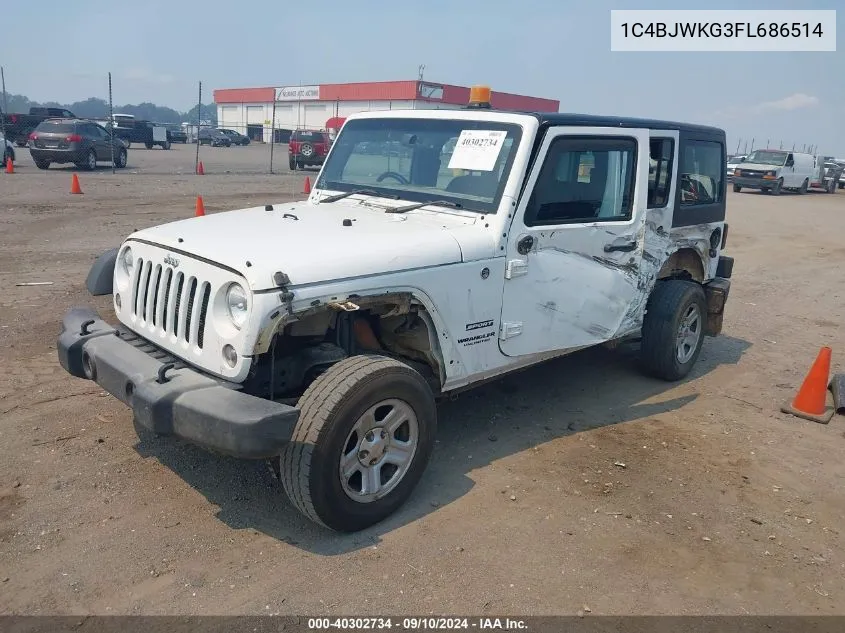 2015 Jeep Wrangler Unlimited Sport Rhd VIN: 1C4BJWKG3FL686514 Lot: 40302734