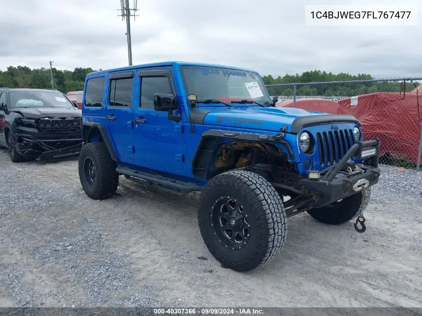 1C4BJWEG7FL767477 2015 Jeep Wrangler Unlimited Altitude