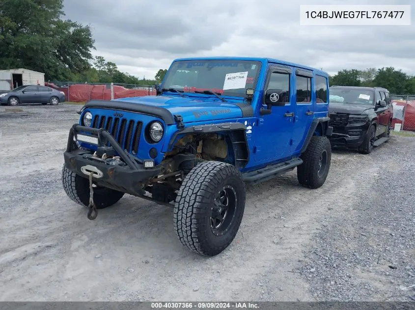 1C4BJWEG7FL767477 2015 Jeep Wrangler Unlimited Altitude