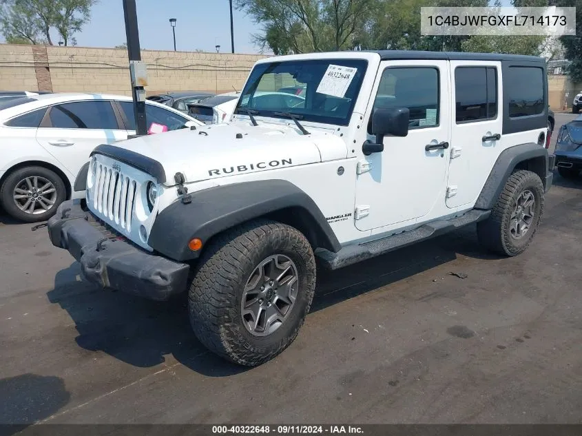 1C4BJWFGXFL714173 2015 Jeep Wrangler Unlimited Rubicon