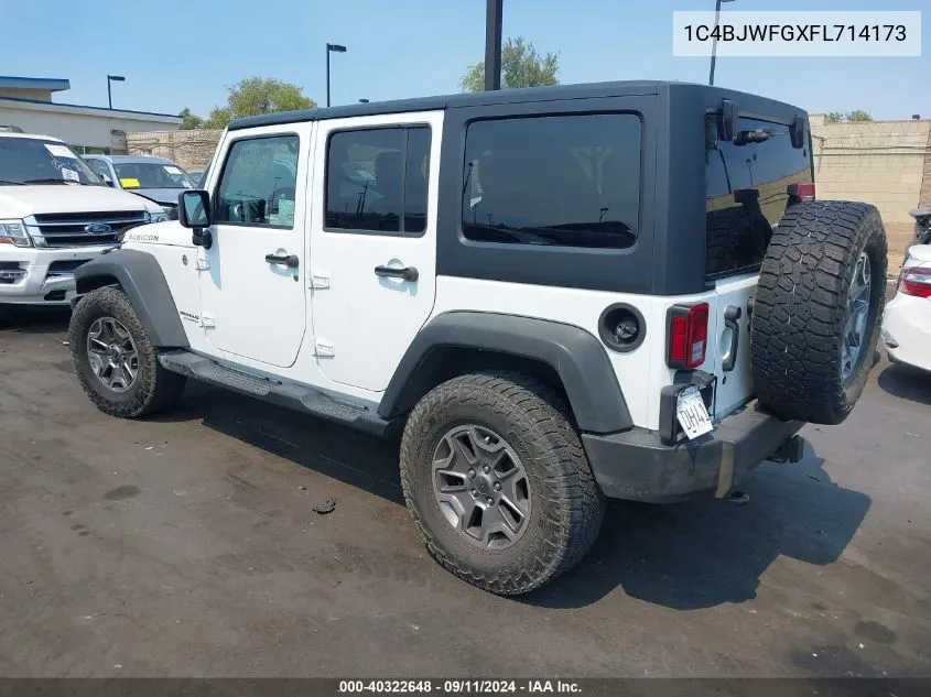 1C4BJWFGXFL714173 2015 Jeep Wrangler Unlimited Rubicon