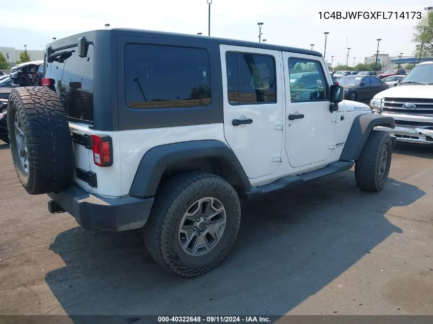 1C4BJWFGXFL714173 2015 Jeep Wrangler Unlimited Rubicon