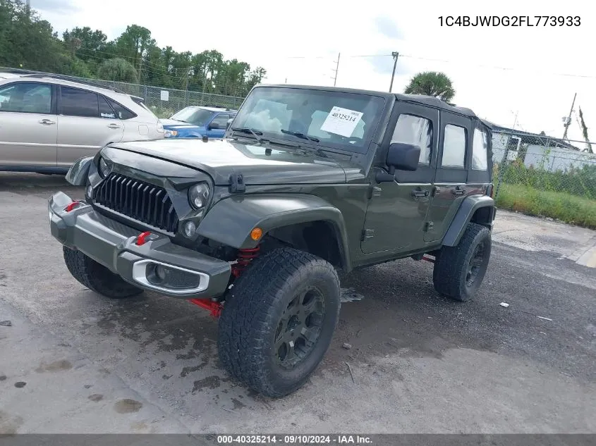 1C4BJWDG2FL773933 2015 Jeep Wrangler Unlimited Sport