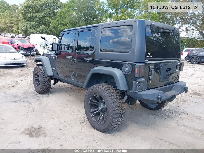 2015 Jeep Wrangler Unlimited Rubicon VIN: 1C4BJWFG6FL512124 Lot: 40358645