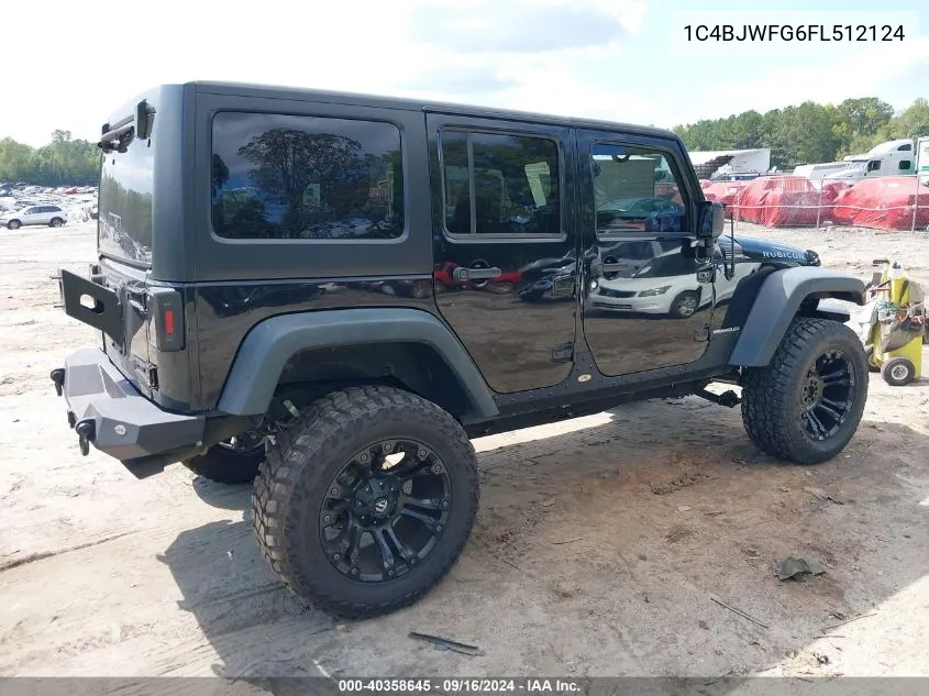 2015 Jeep Wrangler Unlimited Rubicon VIN: 1C4BJWFG6FL512124 Lot: 40358645