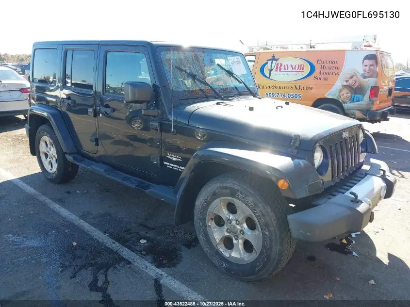 1C4HJWEG0FL695130 2015 Jeep Wrangler Unlimited Sahara