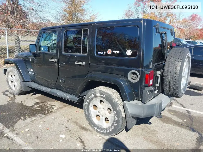 1C4HJWEG0FL695130 2015 Jeep Wrangler Unlimited Sahara