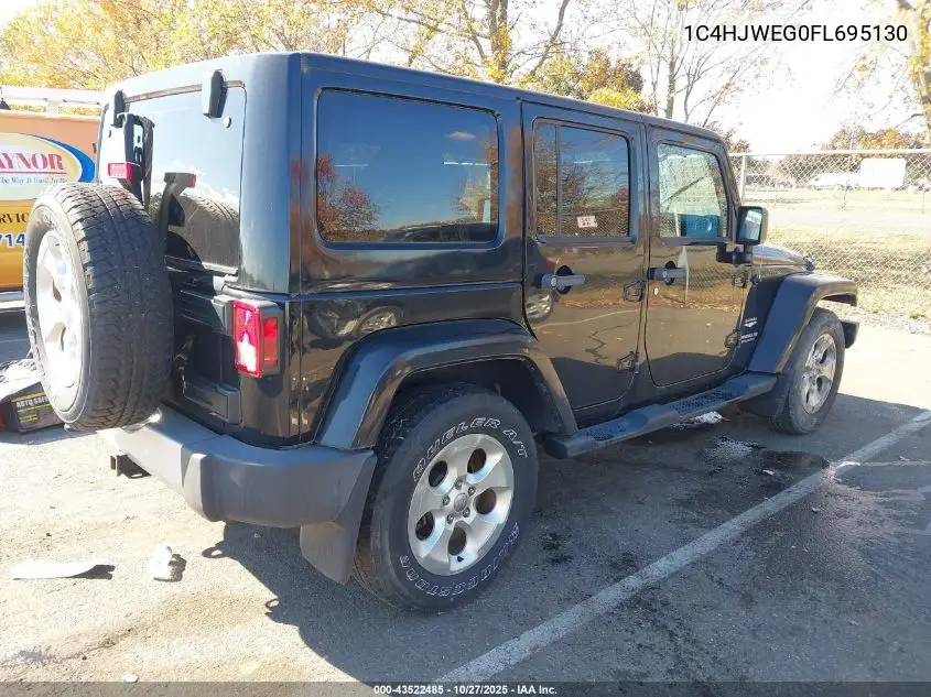 1C4HJWEG0FL695130 2015 Jeep Wrangler Unlimited Sahara