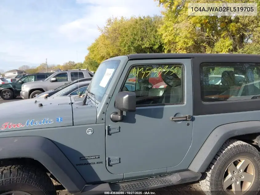 1C4AJWAG2FL519705 2015 Jeep Wrangler Sport