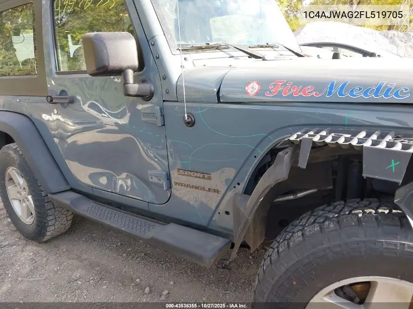 1C4AJWAG2FL519705 2015 Jeep Wrangler Sport