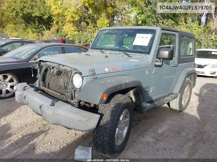 1C4AJWAG2FL519705 2015 Jeep Wrangler Sport