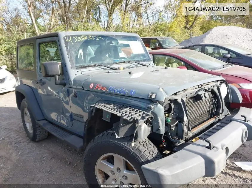 1C4AJWAG2FL519705 2015 Jeep Wrangler Sport