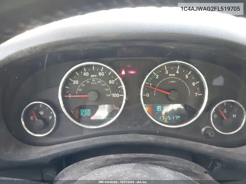 1C4AJWAG2FL519705 2015 Jeep Wrangler Sport