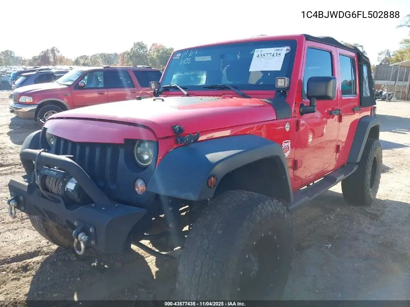 1C4BJWDG6FL502888 2015 Jeep Wrangler Unlimited Sport
