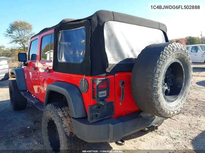 1C4BJWDG6FL502888 2015 Jeep Wrangler Unlimited Sport