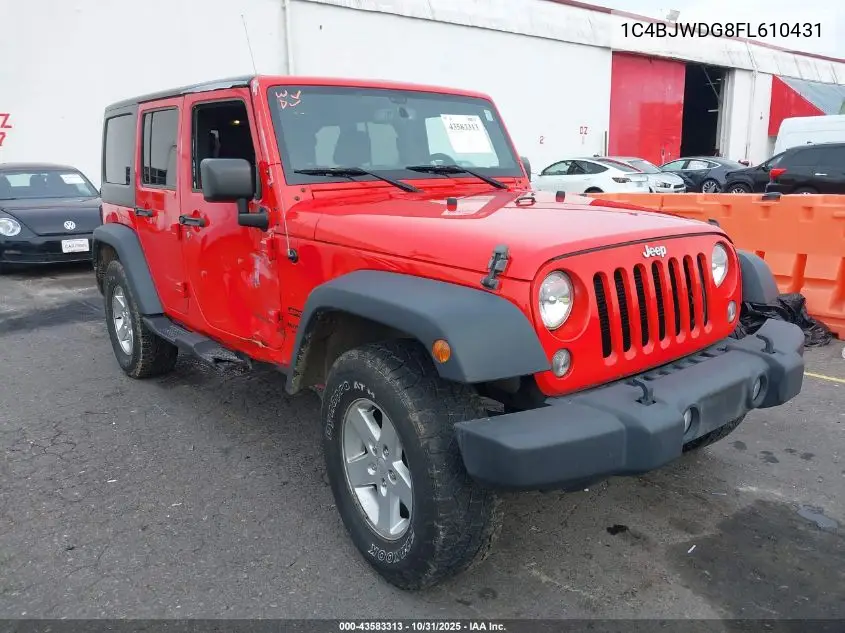 1C4BJWDG8FL610431 2015 Jeep Wrangler Unlimited Sport
