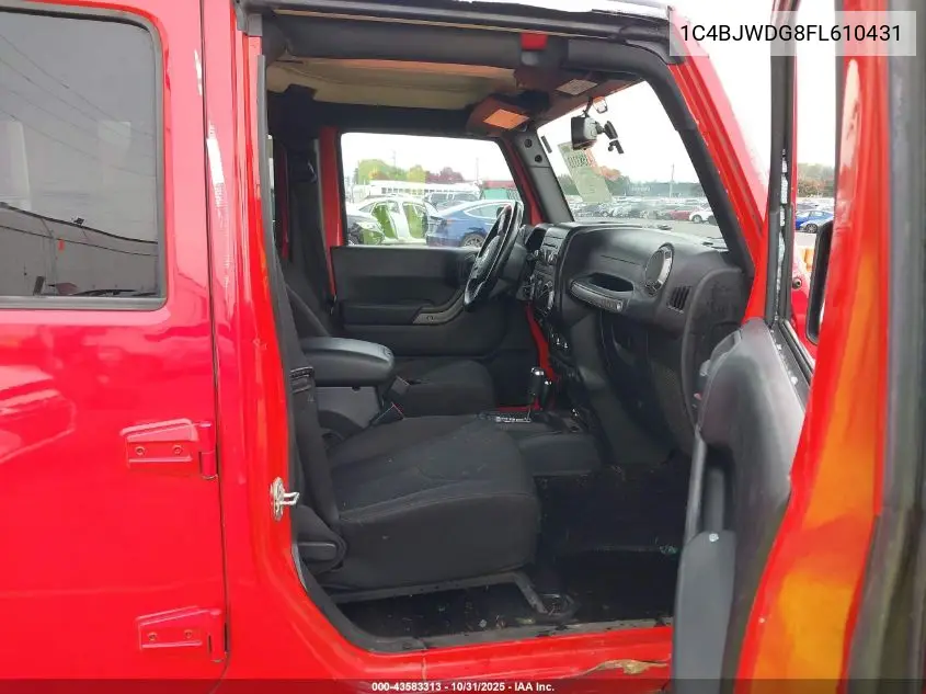 1C4BJWDG8FL610431 2015 Jeep Wrangler Unlimited Sport
