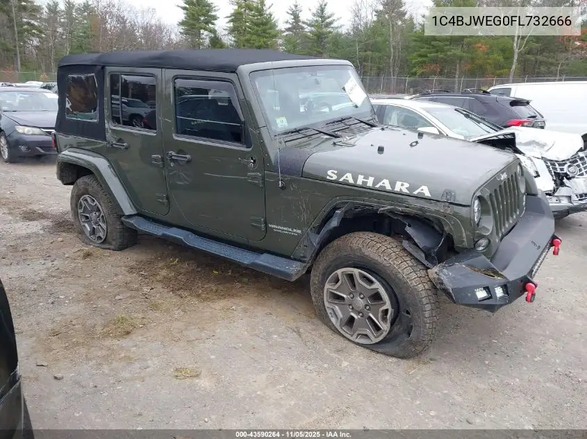 1C4BJWEG0FL732666 2015 Jeep Wrangler Unlimited Sahara
