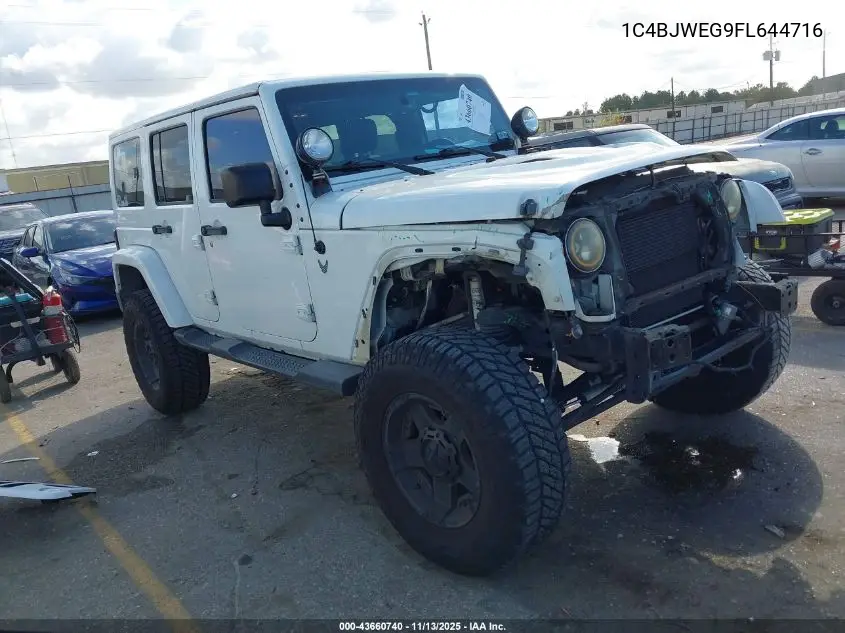 1C4BJWEG9FL644716 2015 Jeep Wrangler Unlimited Wrangler X