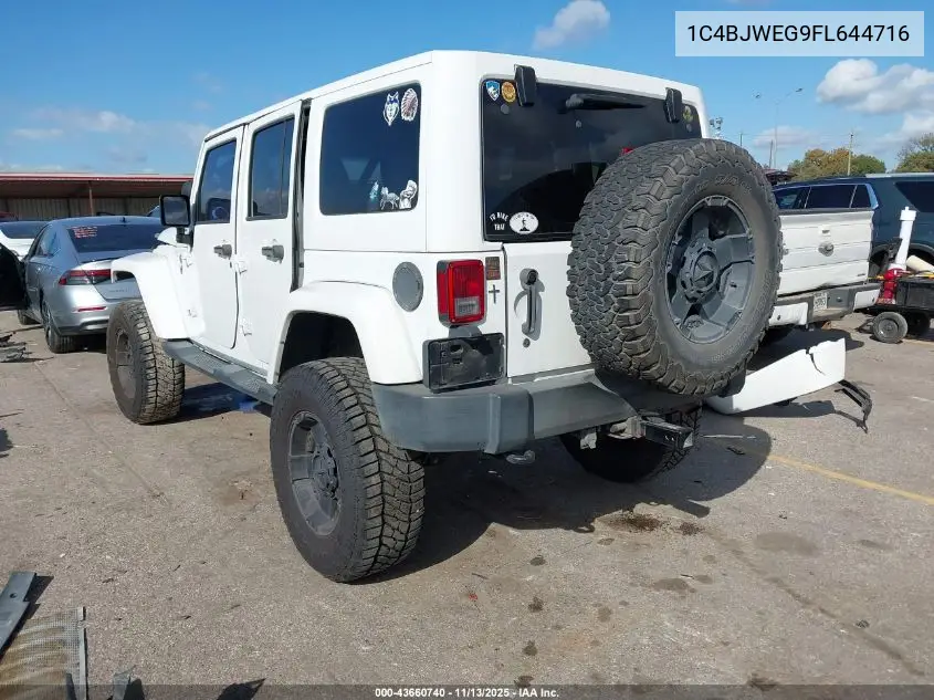 1C4BJWEG9FL644716 2015 Jeep Wrangler Unlimited Wrangler X