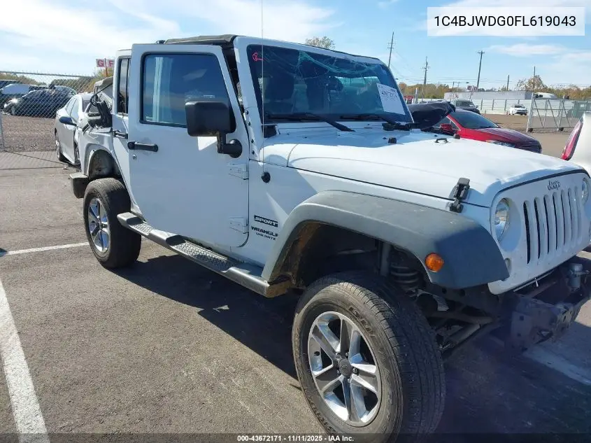 1C4BJWDG0FL619043 2015 Jeep Wrangler Unlimited Sport