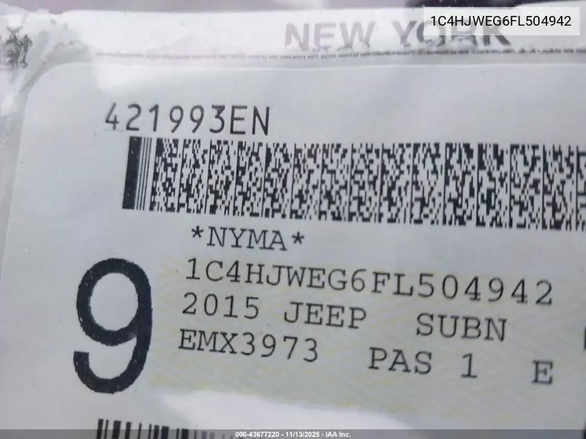 1C4HJWEG6FL504942 2015 Jeep Wrangler Unlimited Sahara