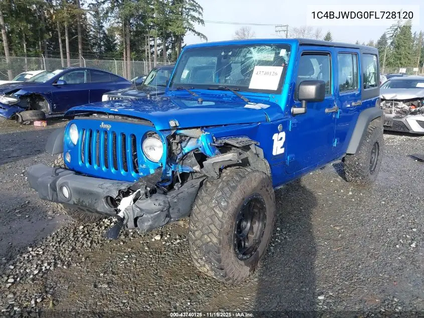 1C4BJWDG0FL728120 2015 Jeep Wrangler Unlimited Sport