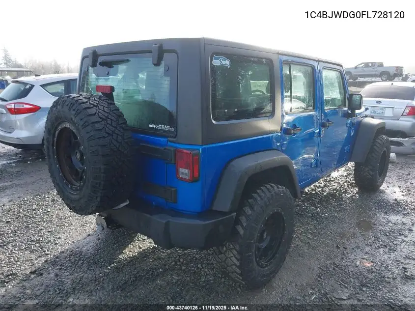 1C4BJWDG0FL728120 2015 Jeep Wrangler Unlimited Sport