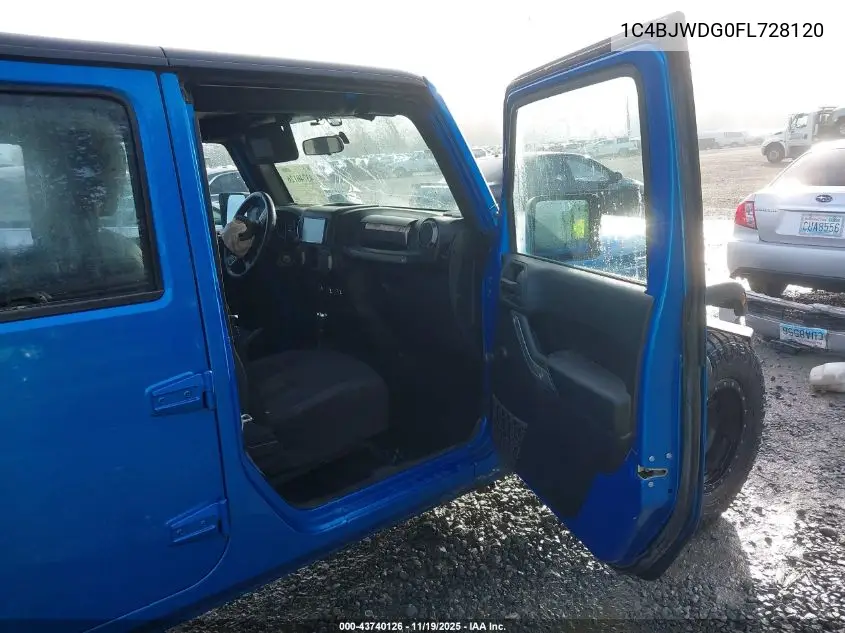 1C4BJWDG0FL728120 2015 Jeep Wrangler Unlimited Sport