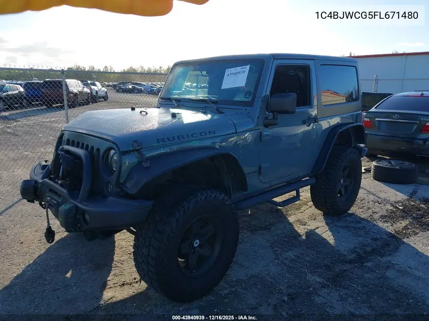 1C4BJWCG5FL671480 2015 Jeep Wrangler Rubicon