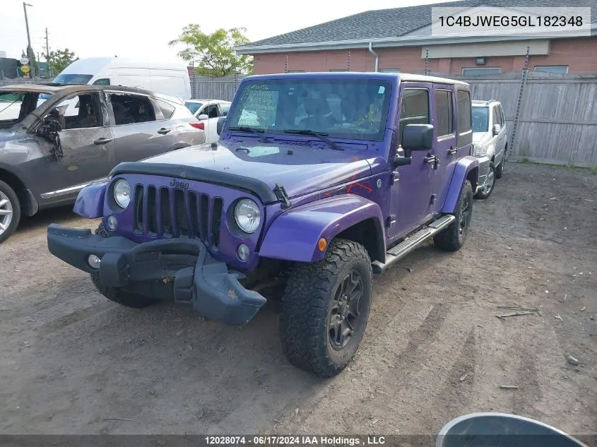 2016 Jeep Wrangler Unlimited Sahara VIN: 1C4BJWEG5GL182348 Lot: 12028074