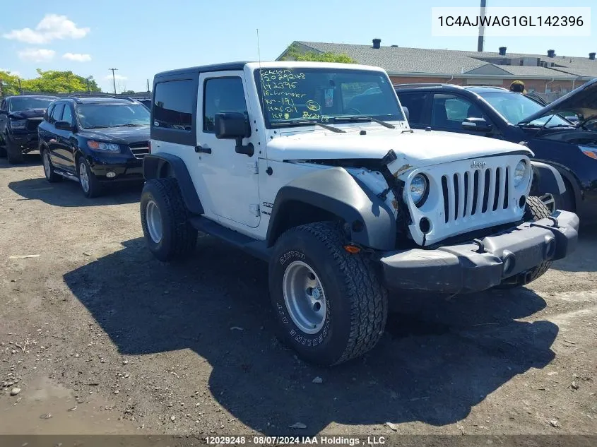 2016 Jeep Wrangler Sport VIN: 1C4AJWAG1GL142396 Lot: 12029248