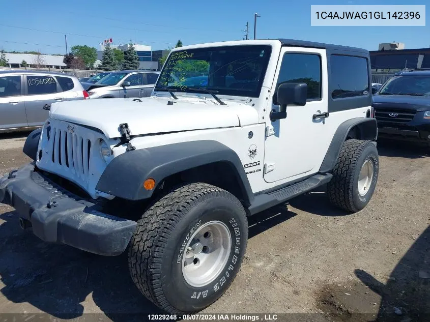 1C4AJWAG1GL142396 2016 Jeep Wrangler Sport