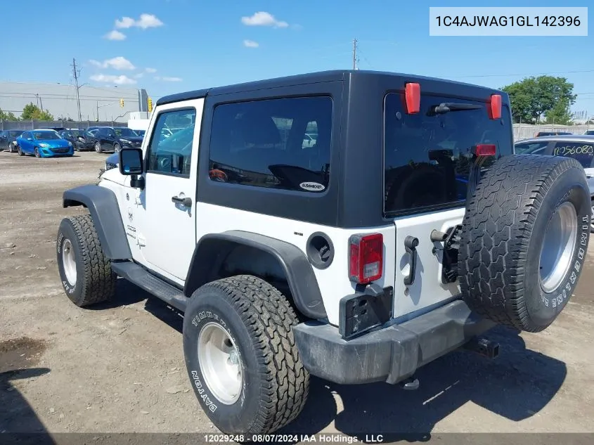 2016 Jeep Wrangler Sport VIN: 1C4AJWAG1GL142396 Lot: 12029248