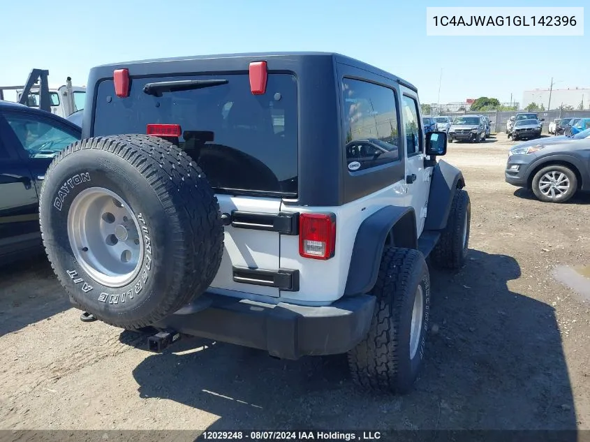 2016 Jeep Wrangler Sport VIN: 1C4AJWAG1GL142396 Lot: 12029248