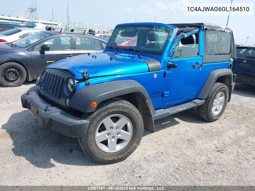 1C4AJWAG6GL164510 2016 Jeep Wrangler Sport