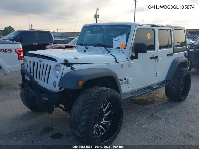 1C4HJWDG3GL185874 2016 Jeep Wrangler Unlimited Sport